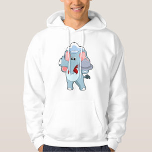 Elephant as Waiter with Platter Hoodie