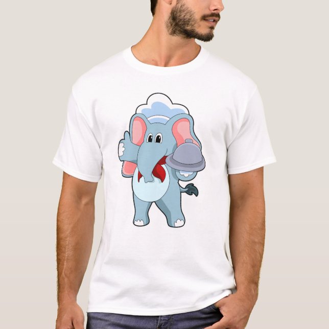 Elephant as Waiter with Platter T-Shirt (Front)