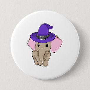 Elephant as Wizard 7.5 Cm Round Badge