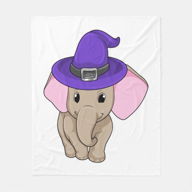 Elephant as Wizard Fleece Blanket (Front)