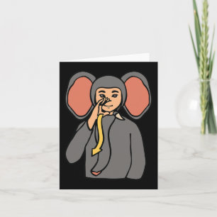 Elephant ASL Hand Gesture Deaf Hearing Loss Awaren Card