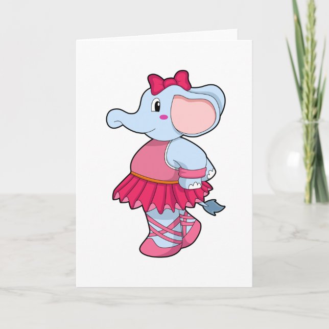 Elephant at Ballet with Skirt Card (Front)