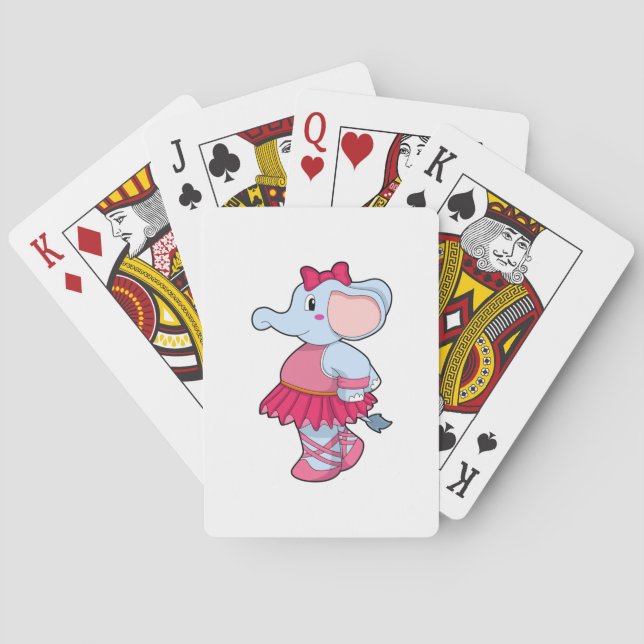 Elephant at Ballet with Skirt Playing Cards (Back)
