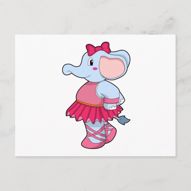 Elephant at Ballet with Skirt Postcard (Front)