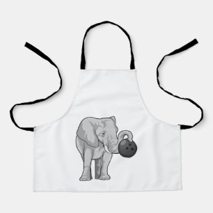 Elephant at Bowling with Bowling ball Apron