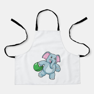 Elephant at Bowling with Bowling ball Apron