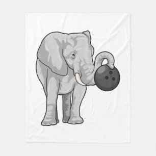 Elephant at Bowling with Bowling ball Fleece Blanket