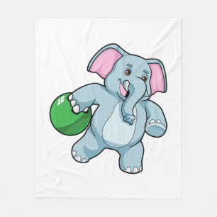 Elephant at Bowling with Bowling ball Fleece Blanket