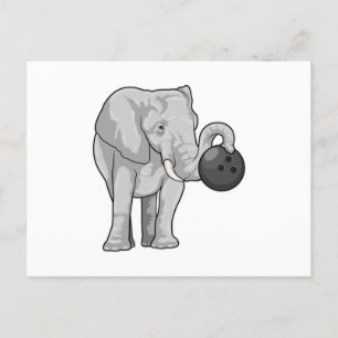 Elephant at Bowling with Bowling ball Postcard