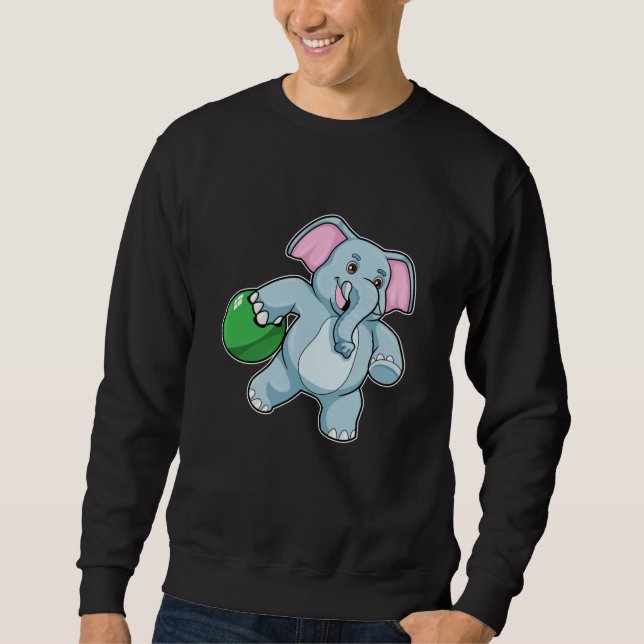 Elephant at Bowling with Bowling ball Sweatshirt (Front)