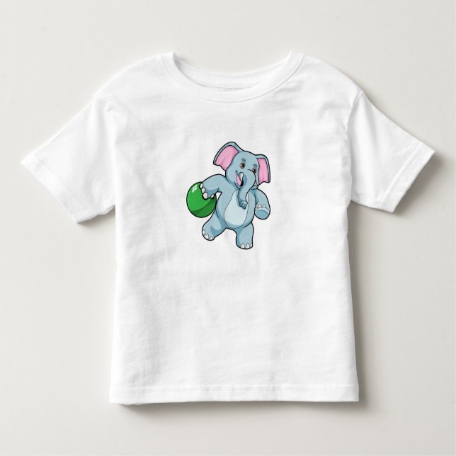 Elephant at Bowling with Bowling ball Toddler T-Shirt (Front)