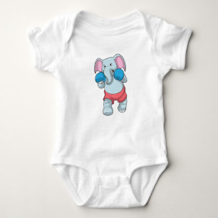 Elephant at Boxing with Boxing gloves Baby Bodysuit