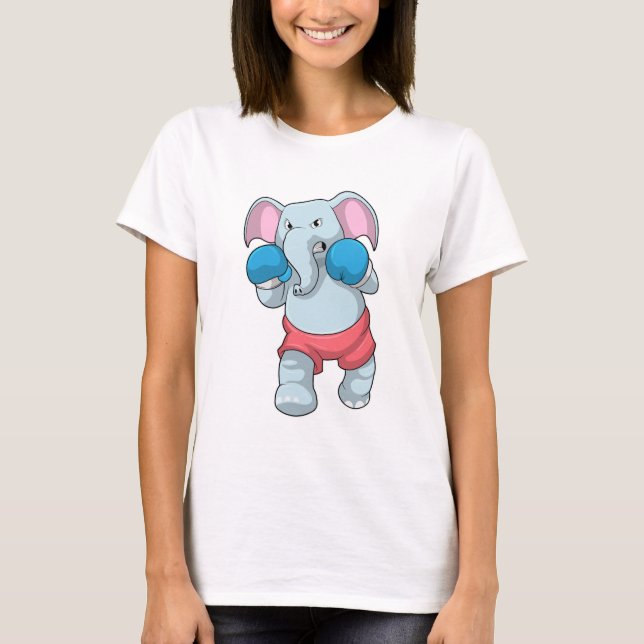 Elephant at Boxing with Boxing gloves T-Shirt (Front)