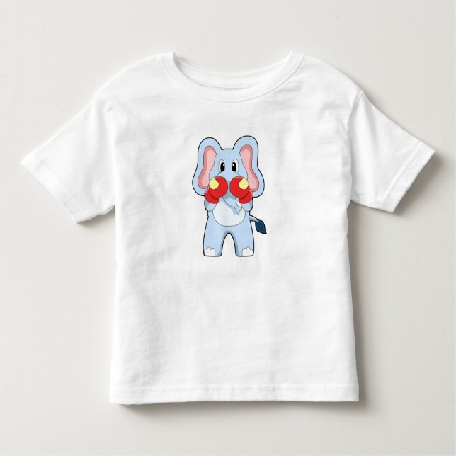 Elephant at Boxing with Boxing gloves Toddler T-Shirt (Front)