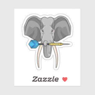 Elephant at Darts with Dart