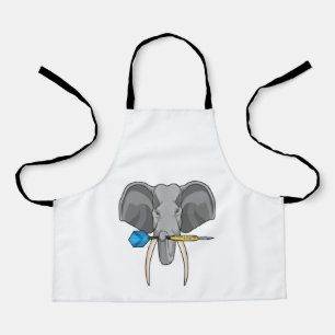 Elephant at Darts with Dart Apron