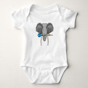 Elephant at Darts with Dart Baby Bodysuit