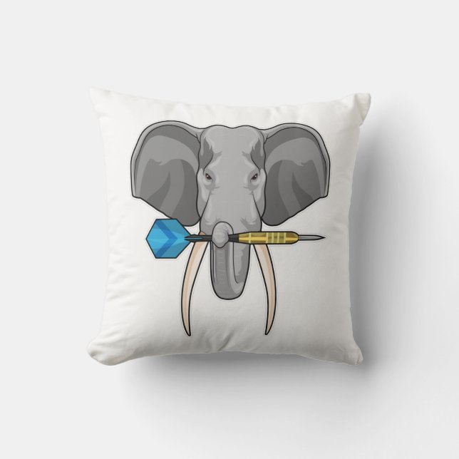 Elephant at Darts with Dart Cushion (Front)