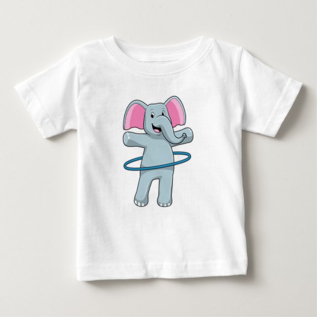 Elephant at Fitness with Fitness tires Baby T-Shirt (Front)
