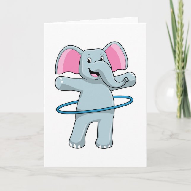 Elephant at Fitness with Fitness tires Card (Front)