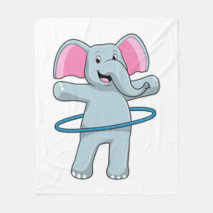 Elephant at Fitness with Fitness tires Fleece Blanket