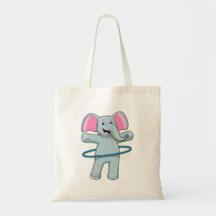 Elephant at Fitness with Fitness tires Tote Bag
