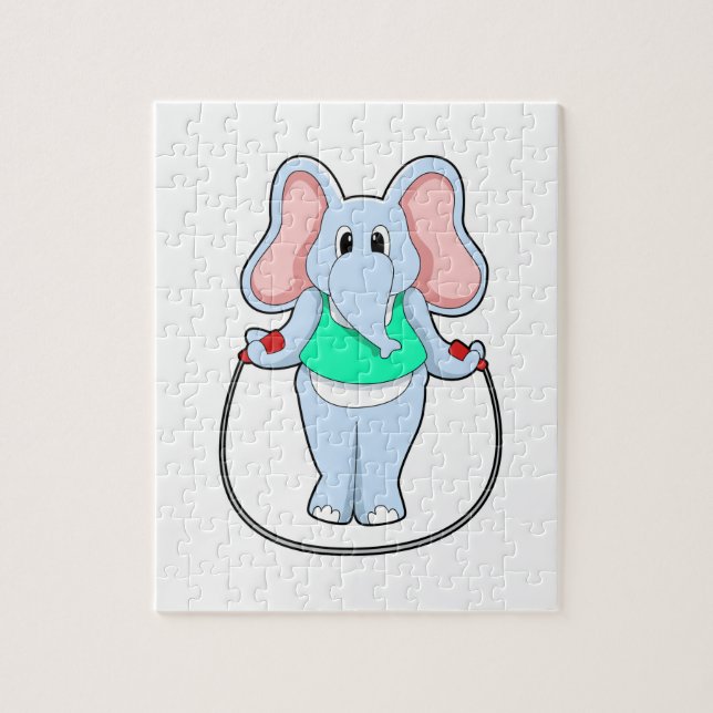 Elephant at Fitness with Skipping rope.PNG Jigsaw Puzzle (Vertical)