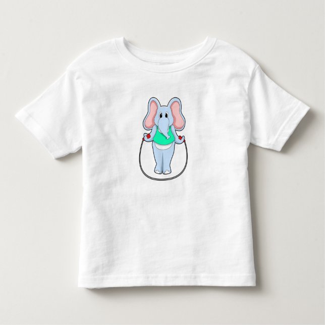 Elephant at Fitness with Skipping rope.PNG Toddler T-Shirt (Front)