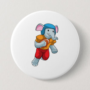 Elephant at Football Sports 7.5 Cm Round Badge