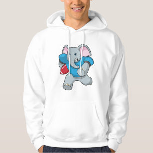 Elephant at Football with Equipment Hoodie