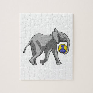 Elephant at Handball Sports Jigsaw Puzzle