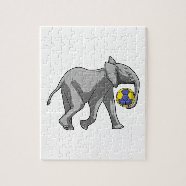 Elephant at Handball Sports Jigsaw Puzzle (Vertical)