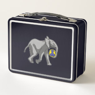 Elephant at Handball Sports Metal Lunch Box