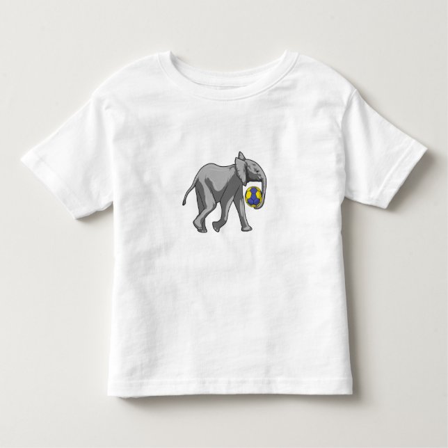 Elephant at Handball Sports Toddler T-Shirt (Front)
