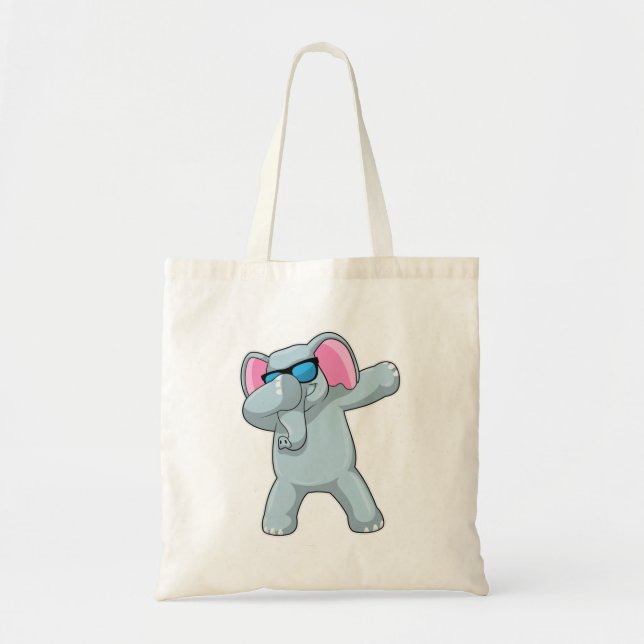 Elephant at Hip Hop Dance Dab Tote Bag (Front)