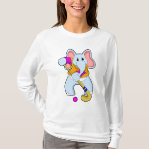 Elephant at Hockey with Hockey bat T-Shirt