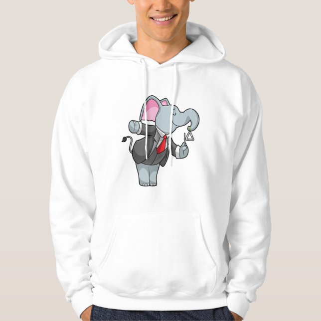 Elephant at Music with Triangle Hoodie (Front)