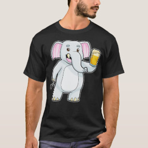 Elephant at Party with Glass of Beer T-Shirt