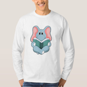 Elephant at Reading with Book T-Shirt