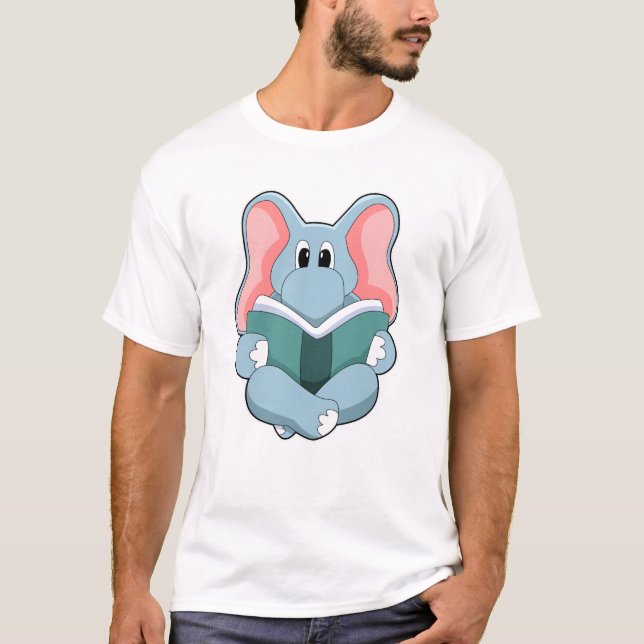 Elephant at Reading with Book T-Shirt (Front)