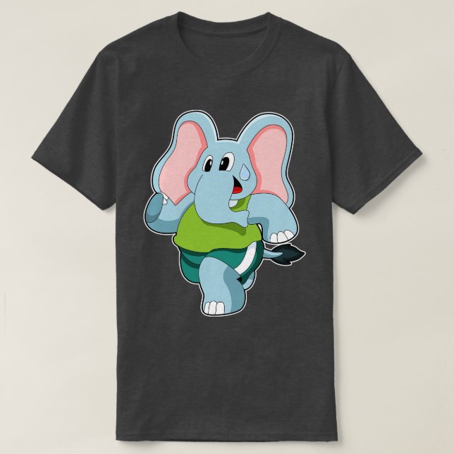 Elephant at Running T-Shirt (Design Front)