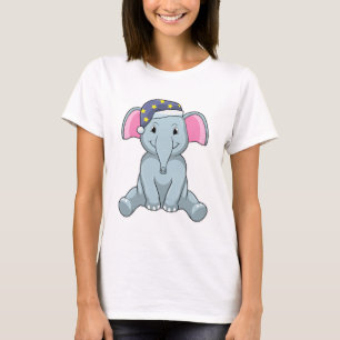 Elephant at Sleeping with Night cap T-Shirt