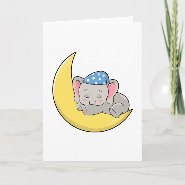 Elephant at Sleeping with Sleeping mask Card (Front)