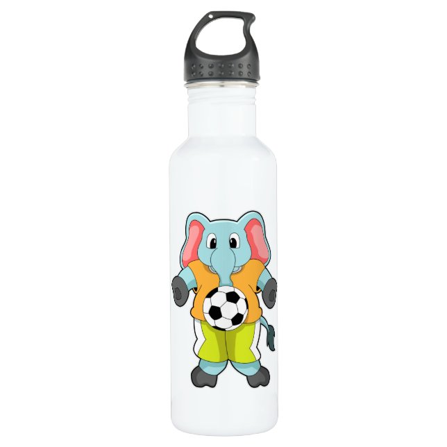 Elephant at Soccer Sports 710 Ml Water Bottle (Front)