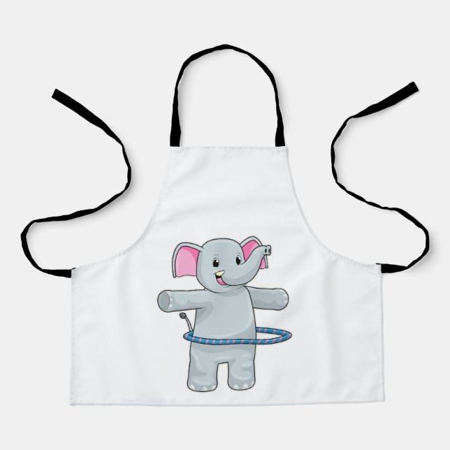 Elephant at Sports with Fitness tires Apron (Front)