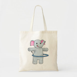 Elephant at Sports with Fitness tires Tote Bag