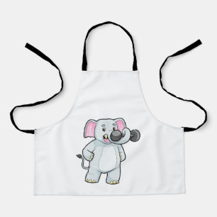 Elephant at Strenght training with Dumbbell Apron