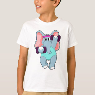 Elephant at Strength training with Dumbbells T-Shirt