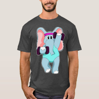 Elephant at Strength training with Dumbbells T-Shirt
