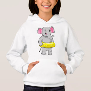 Elephant at Swimming with Lifebuoy